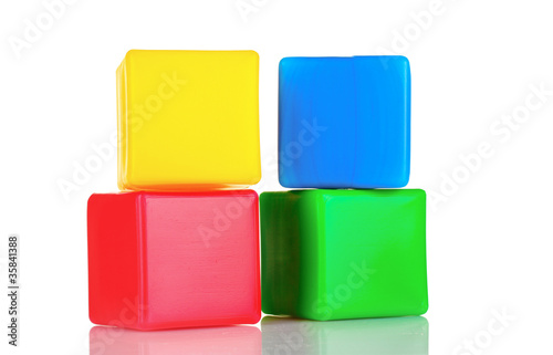 bright blocks isolated on white