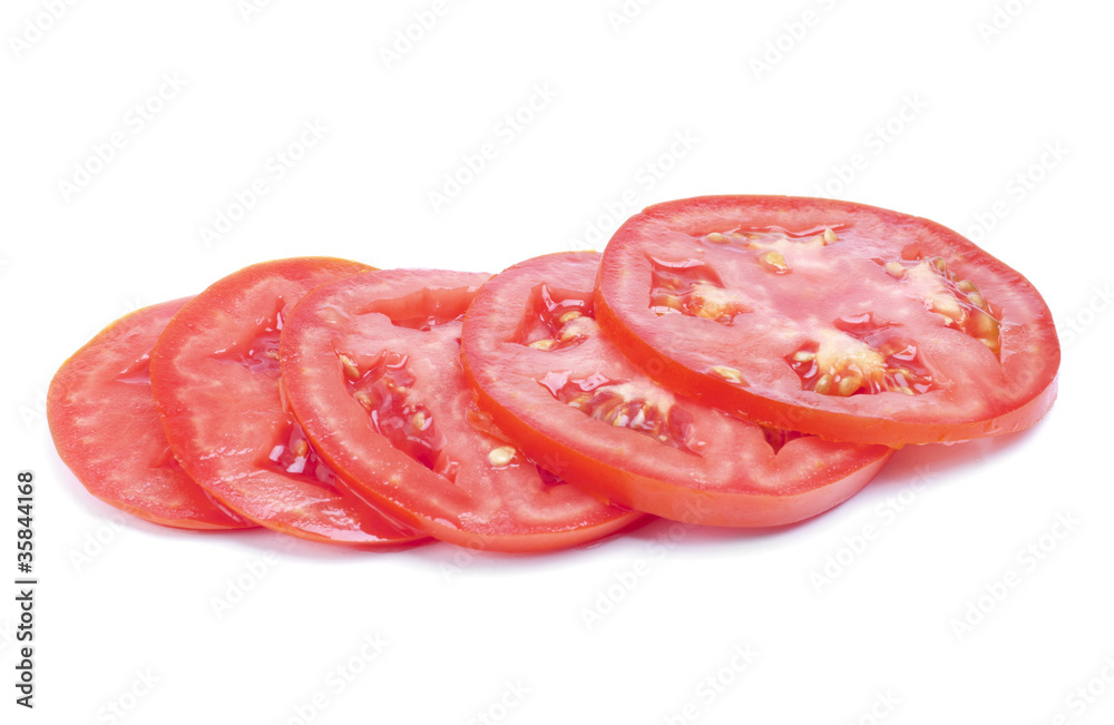 sliced fresh red tomatoes isolated on white background sliced fresh red tomatoes isolated on white background