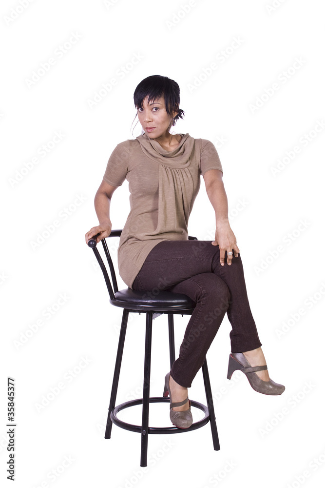 Beautiful Woman Posing on a Chair