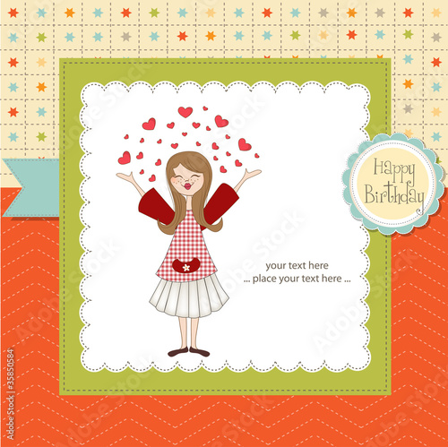pretty girl in love.birthday card