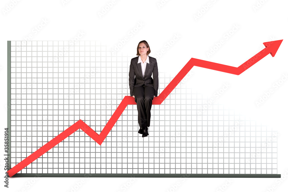 Frau auf Diagramm Frau auf Diagramm