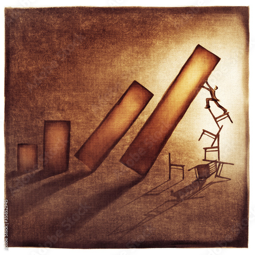 Photography stylized conceptual business chart - success metaphor (artistic