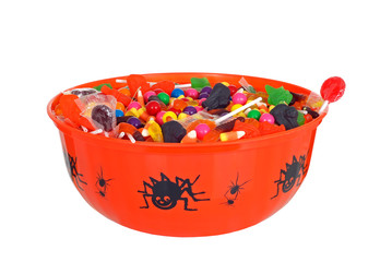 isolated bowl halloween candy