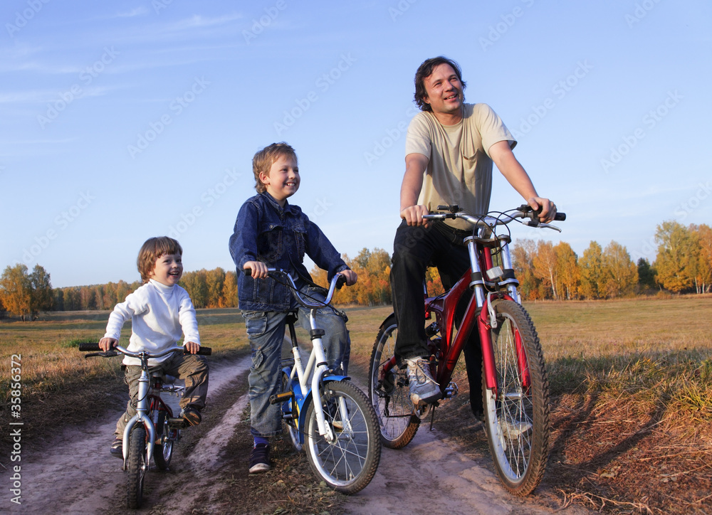 family on bike