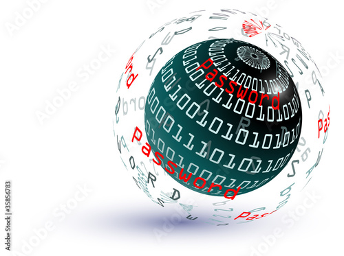 Password abstract globe