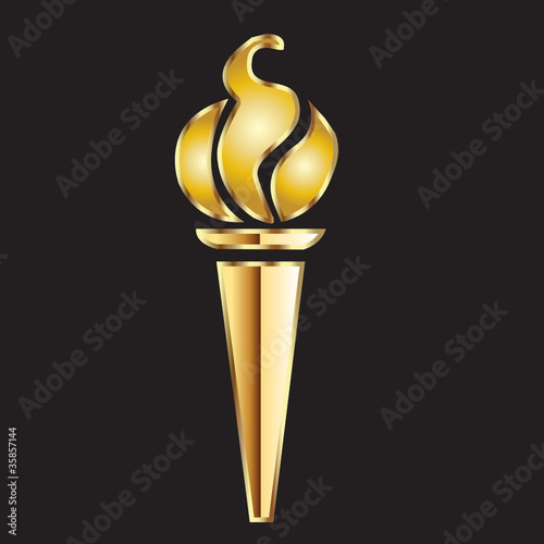 Torch flame golden