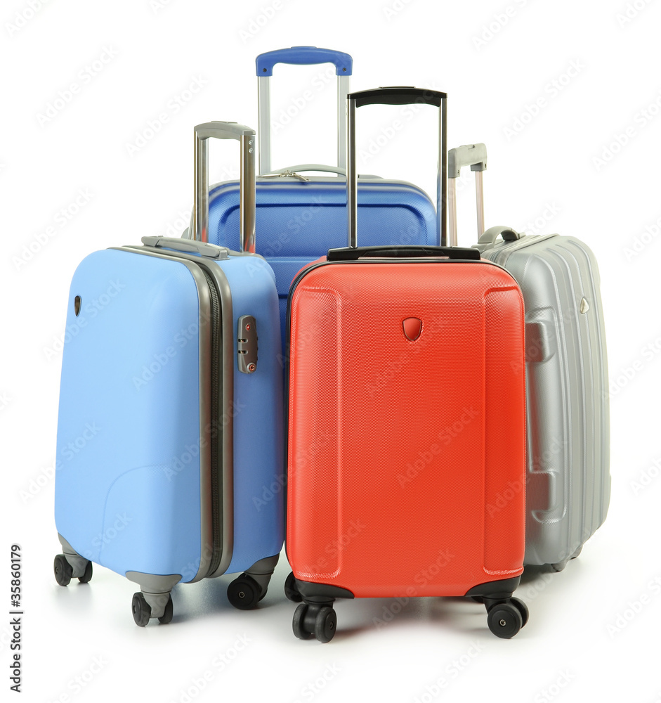Luggage consisting of suitcases isolated on white Luggage consisting of suitcases isolated on white