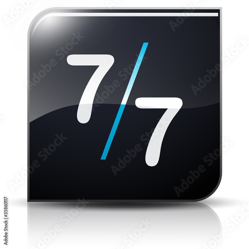Symbole glossy vectoriel horaires 7/7