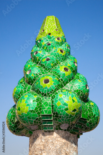 Gaudi's chimney , Bacelona, Spain photo