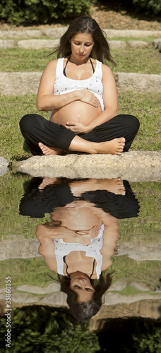Beautiful pregnant woman relaxing