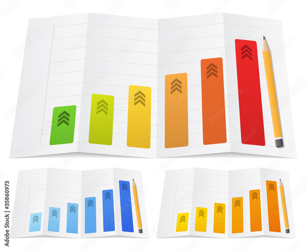 Fototapeta premium Business graph on a folded paper