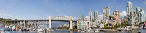 Vancouver BC Skyline and Burrard Bridge Panorama