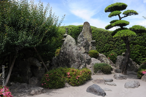 Japanese minature garden in Chiran on Kyushu Island