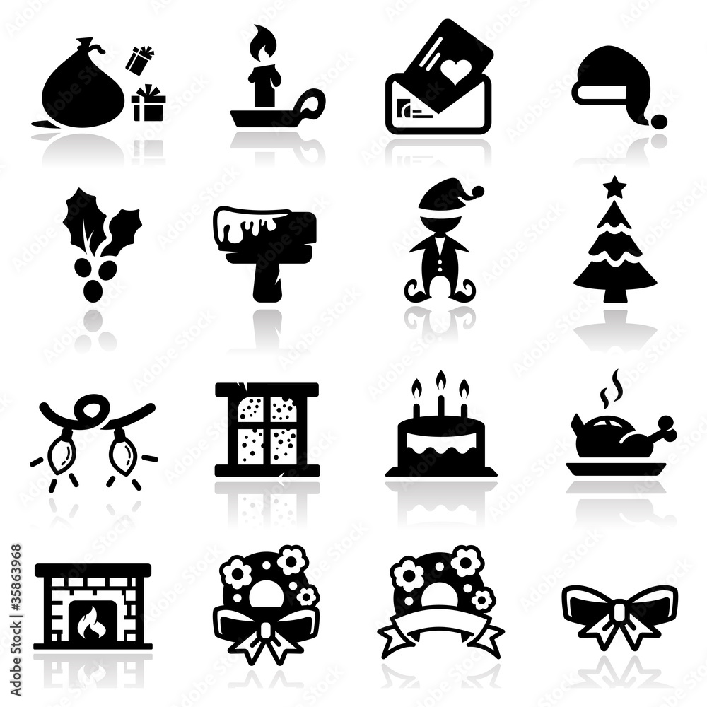 Icons set Christmas two Icons set Christmas two