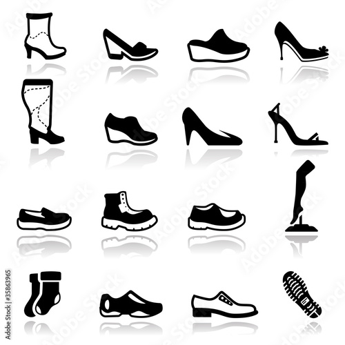 Icons set Footwear