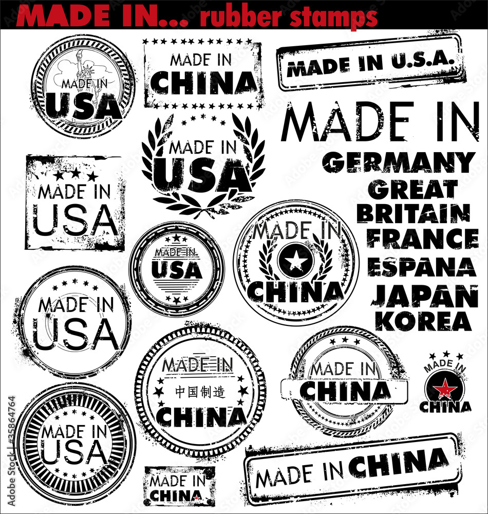 Made In - rubber stamps