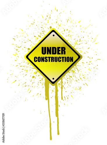 Under construction ink sign illustration