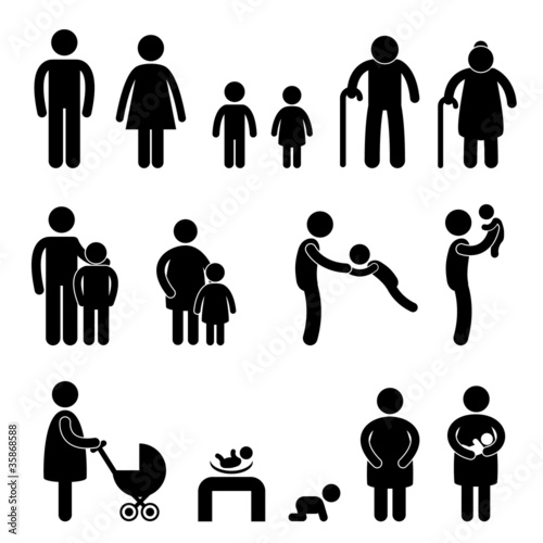 Happy Family Icon Sign Symbol Pictogram