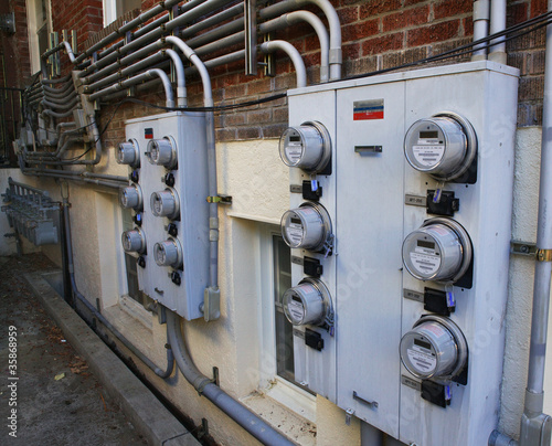 Banks of Electric and Gas Meters