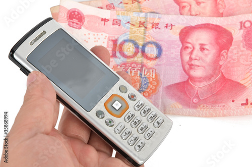 Mobile phone and chinese currency