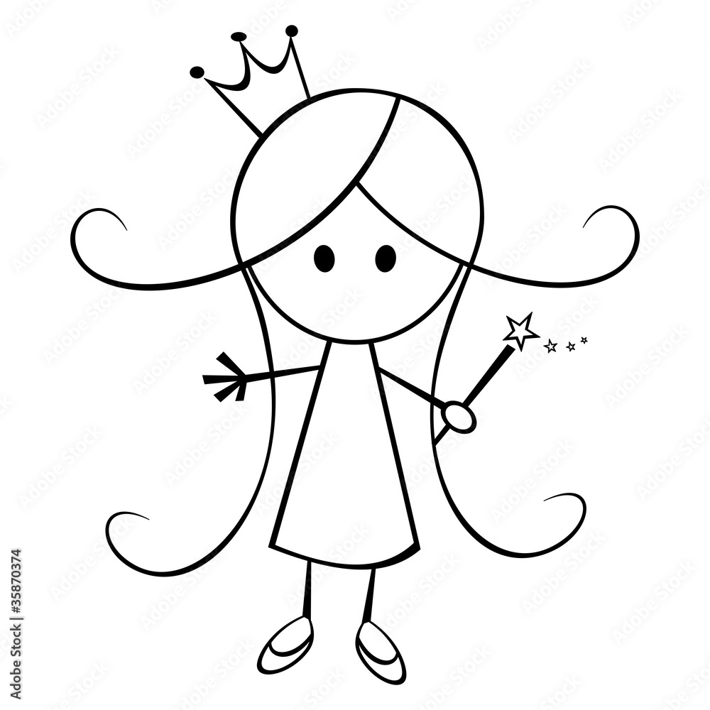 Princess Girl Cartoon Stock Vector | Adobe Stock