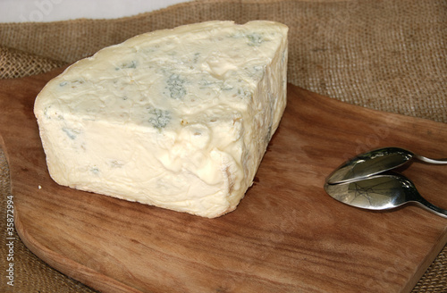 Εκτύπωση καμβά pezzo di formaggio gorgonzola con cucchiaio