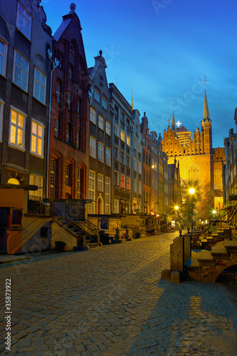 Historic street in Gdansk at night #35873922