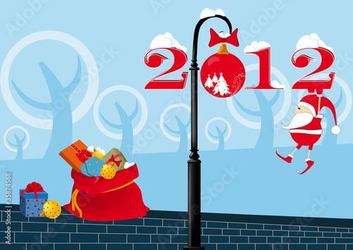 Santa Claus on a lamppost