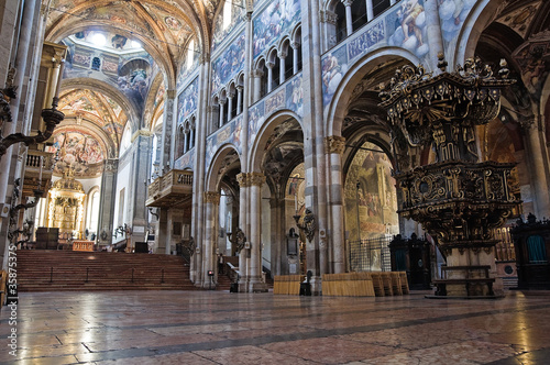 Interior Cathedral. Parma. Emilia-Romagna. Italy.
