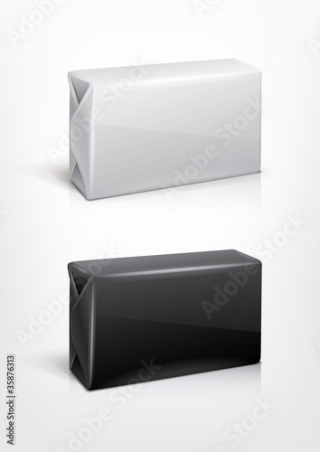 White and black wrap box package for new design