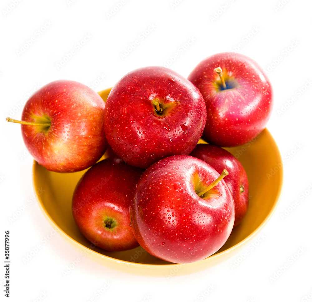 Apples in a yellow bowl Apples in a yellow bowl