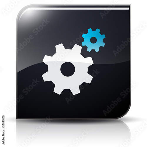 Symbole glossy vectoriel engrenage réglage