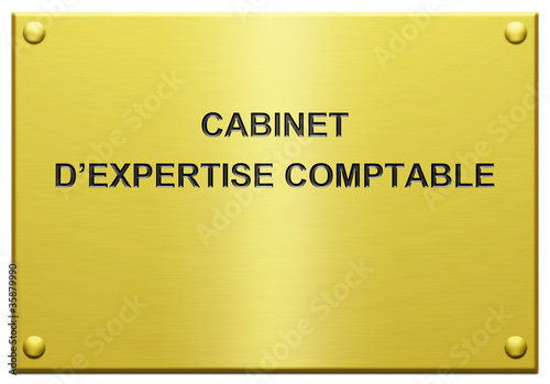 Tablou pe pânză "Cabinet d'Expertise Comptable" Plaque Gravée