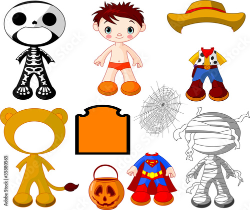 Boy with costumes  for Halloween Party