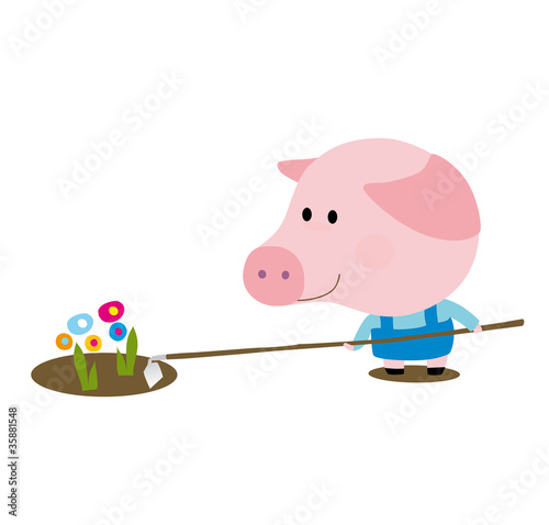 Little pig gardener