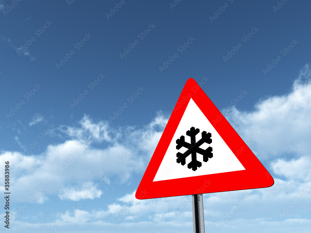 Verkehrszeichen Schnee- oder Eisglätte Verkehrszeichen Schnee- oder Eisglätte