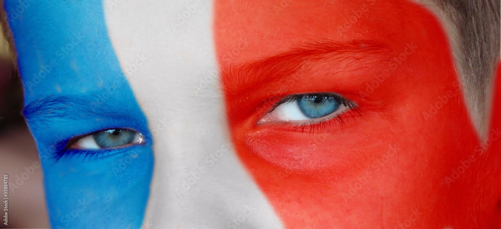 Φωτογραφία Jeune supporter français de football et de sport, euro , jeux olympiques été hiv