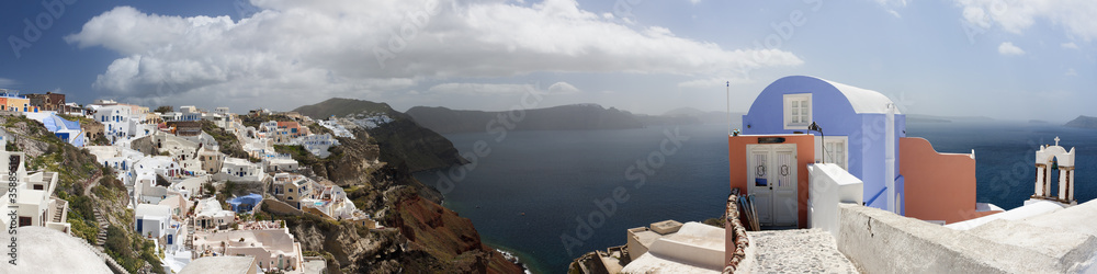 Fototapeta premium Isla de Santorini panorama