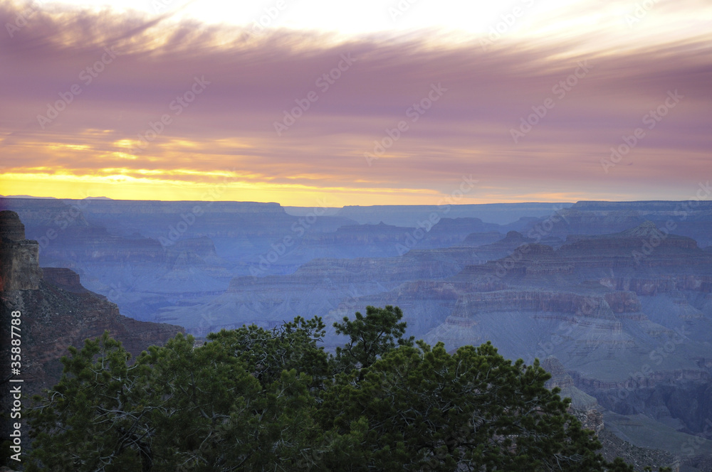 Sunset over Grand Canyon Arizona USA