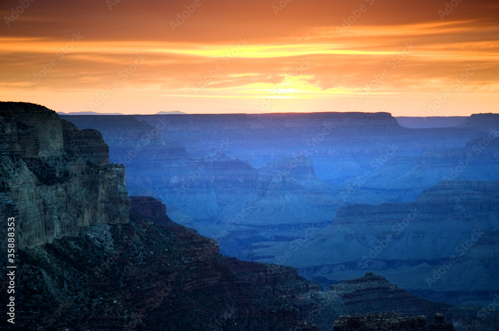 Sunset over Grand Canyon Arizona USA