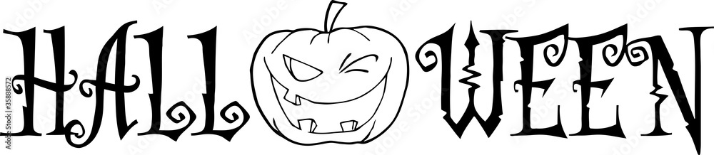 Pumpkin With Halloween Text Pumpkin With Halloween Text