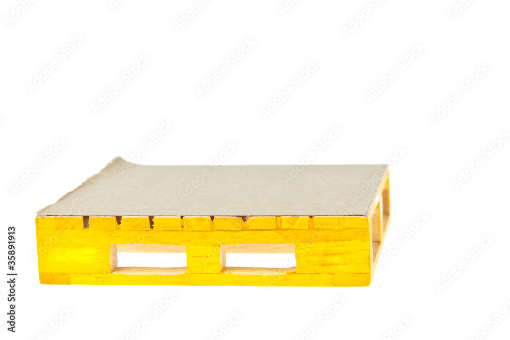 wooden yellow palette on white background wooden yellow palette on white background