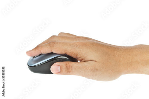 computer mouse and hand