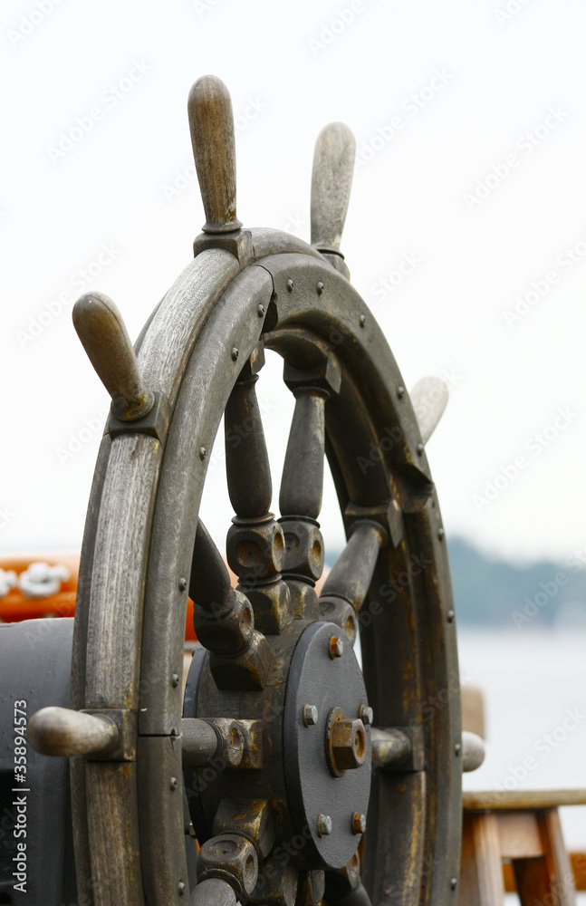 old wooden ship rudder
