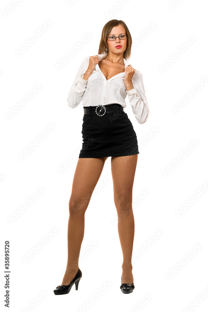 Sexy young woman in a black skirt Sexy young woman in a black skirt