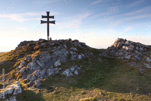 Obraz na plátne Cross on top of mountain - Klak - Slovakia