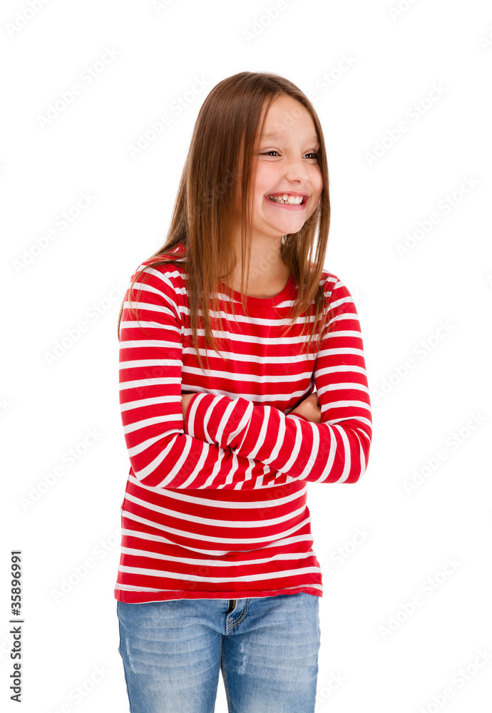 Portrait of young girl isolated on white background Portrait of young girl isolated on white background