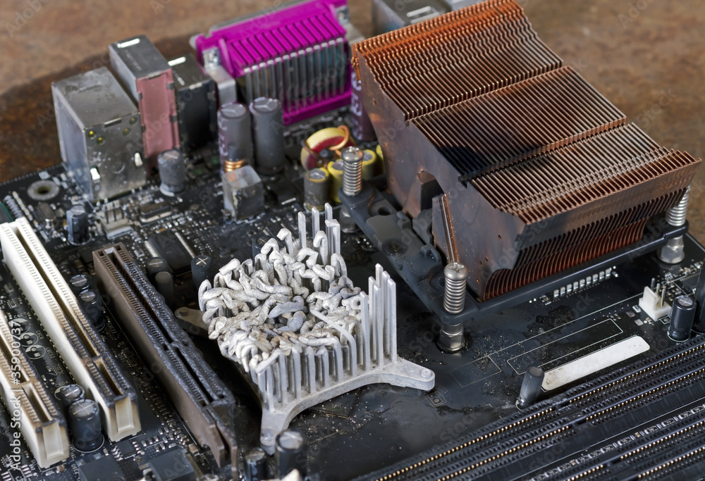 main board with molten heat sink Stock Photo Adobe Stock
