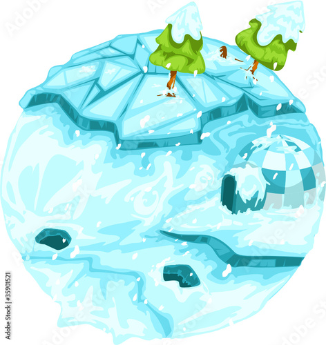 Winter earth with christmas tree