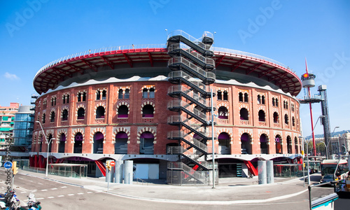 Canvas Print View of bullring Arenas de Barcelona